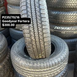 Set Of Four Used Tires 235/70/16 Goodyear FORTERA
