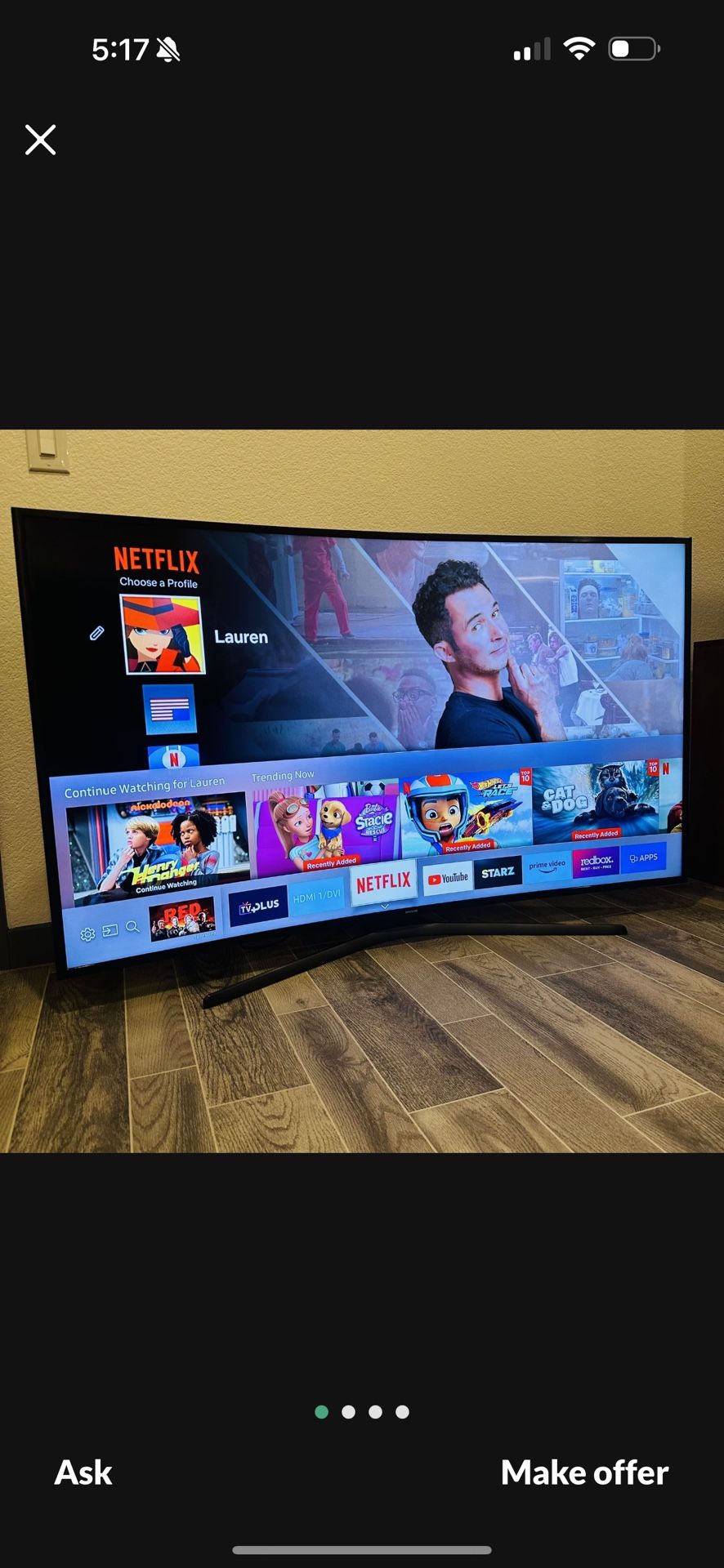 SAMSUNG CURVED TV 55” Smart TV 4k