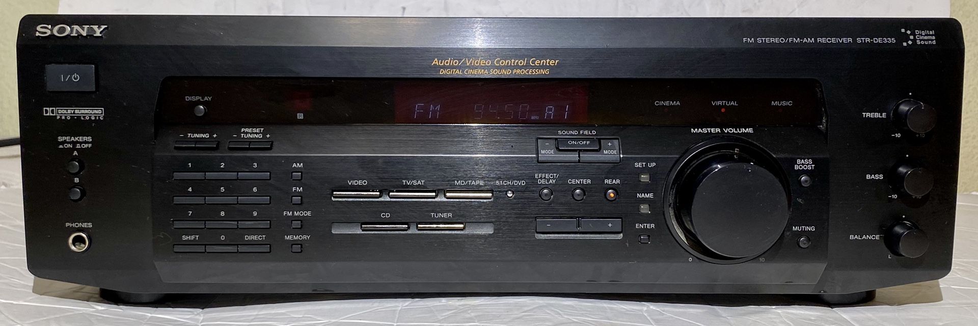 Sony STR-DE335 Digital Cinema Surround Sound Am/Fm Stereo Receiver 5.1 400W