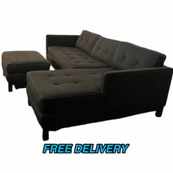 LIKE NEW FREE DELIVERY LIKE NEW SECTIONAL AND OTTOMAN
