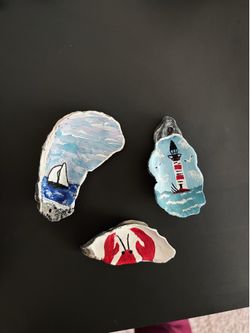Hand Painted Oyster Shells
