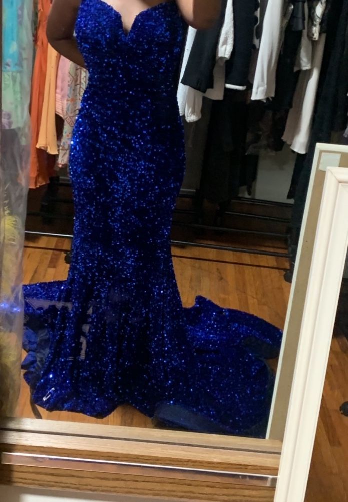 Royal Blue Sequin Prom Dress
