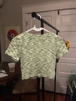 Sweater Green Crop Top