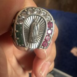 Silver Virgin Mary Ring  