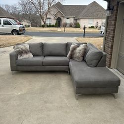 Beautiful Grey Sectional Couch, Free Delivery!