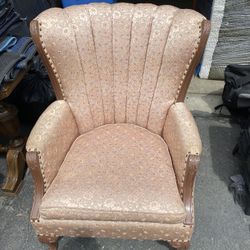 Antique Winged Queen Ann Armchair