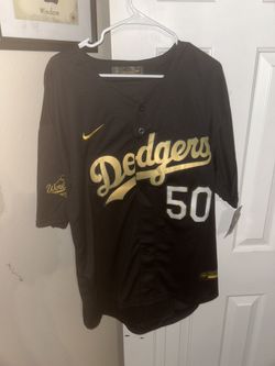 Nike Mookie Betts Dodgers jersey in black & gold size xl