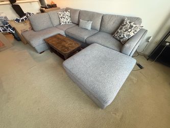 Maycen Fabric Sectional w/ Ottoman and Coffee Table