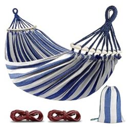 Portable Hammock With Attachment Straps For Trees