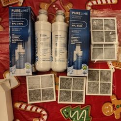 LG & Kenmore refrigerator fridge 4 water & 5 air filters brand new , never used.