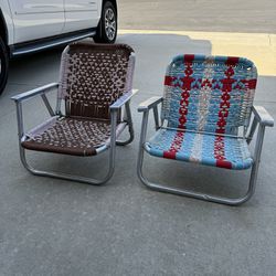 Vintage Macrame Beach Chairs