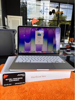 MacBook Neo 13” 18 Pro Chip 8GB RAM 256SSD! 90 day warranty! We offer financing.