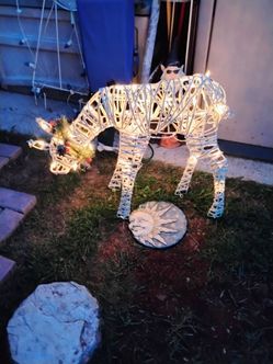 Indoor/ Outdoor Lighted Grazing Christmas Reindeer Decoration