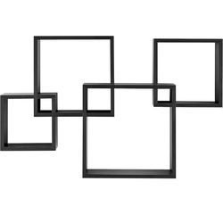 Danya B. Blocchetto Intersecting Cubes Wall Shelf Unit - Horizontal or Vertical - Black