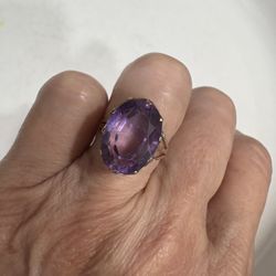 Natural Amethyst Ring Rose Gold 