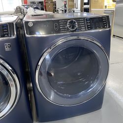 GE Sapphire Blue 7.8 Cu. Ft. Smart Front Load Electric Dryer With Steam And Sanitize Cycle