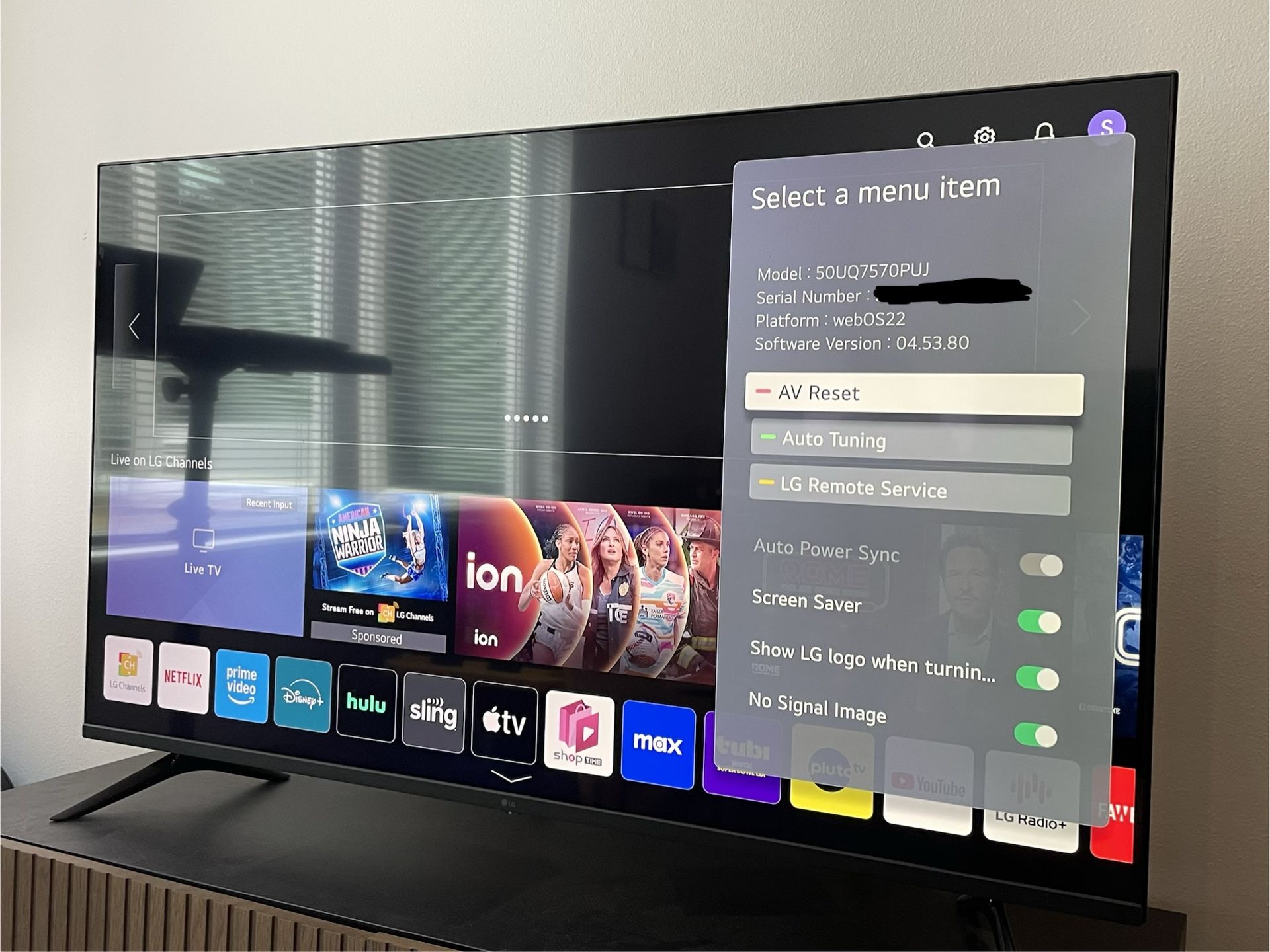 50” 4K LG Smart TV