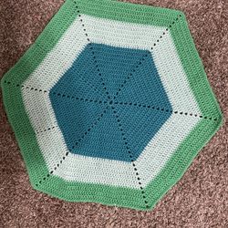 Green Handmade Crocheted Lap Blanket