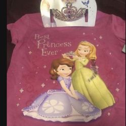 Disney- Princess Sofia the first T-shirt size 5/6 and Tiara New with tags attach  Serious buyers only  Pick up location in the city of Pico Rivera  