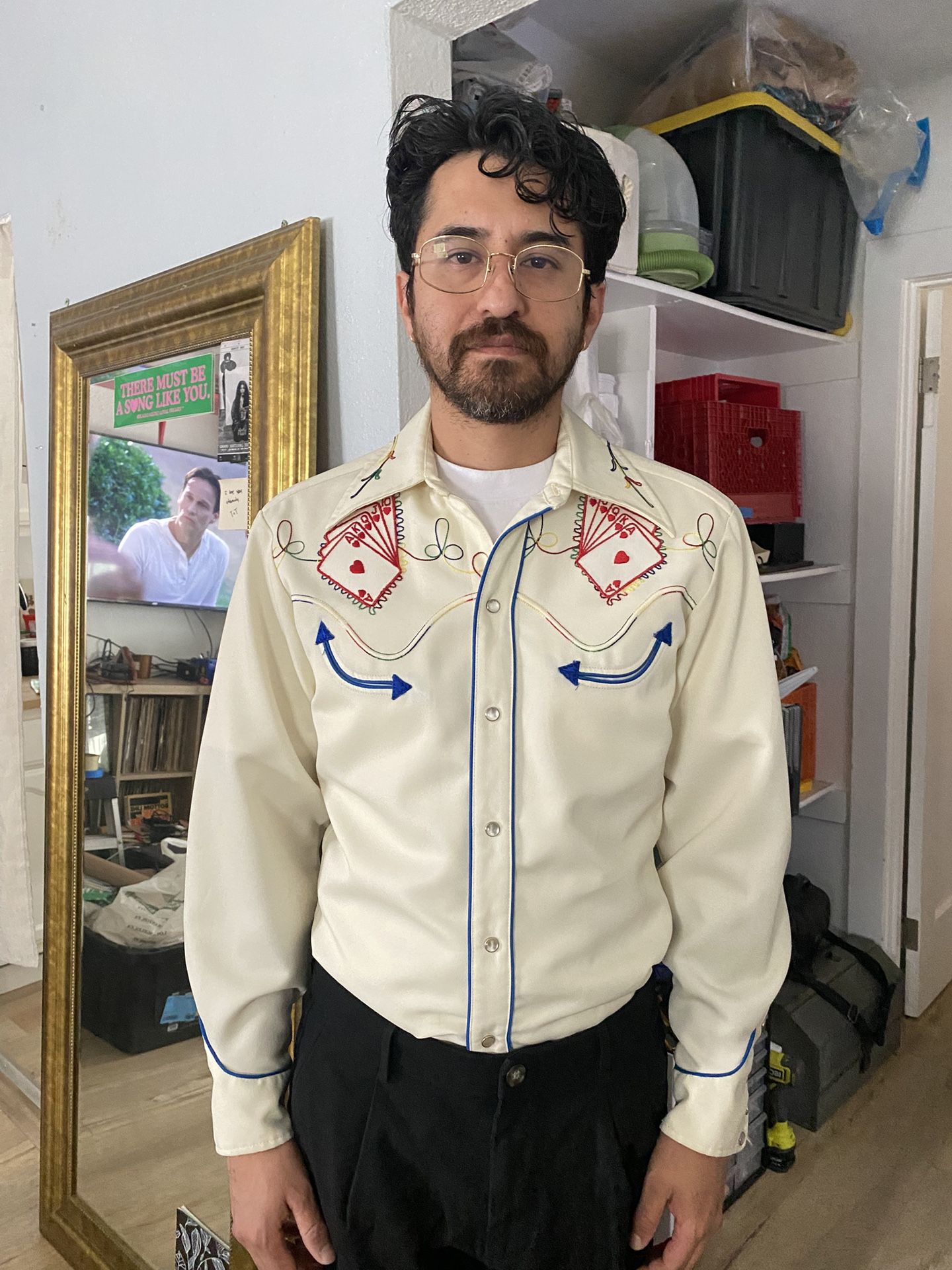 Vintage Western H Bar C Embroidered Collared Shirt
