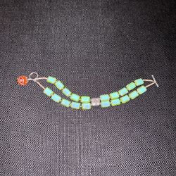 7 inch blown glass beaded bracelet