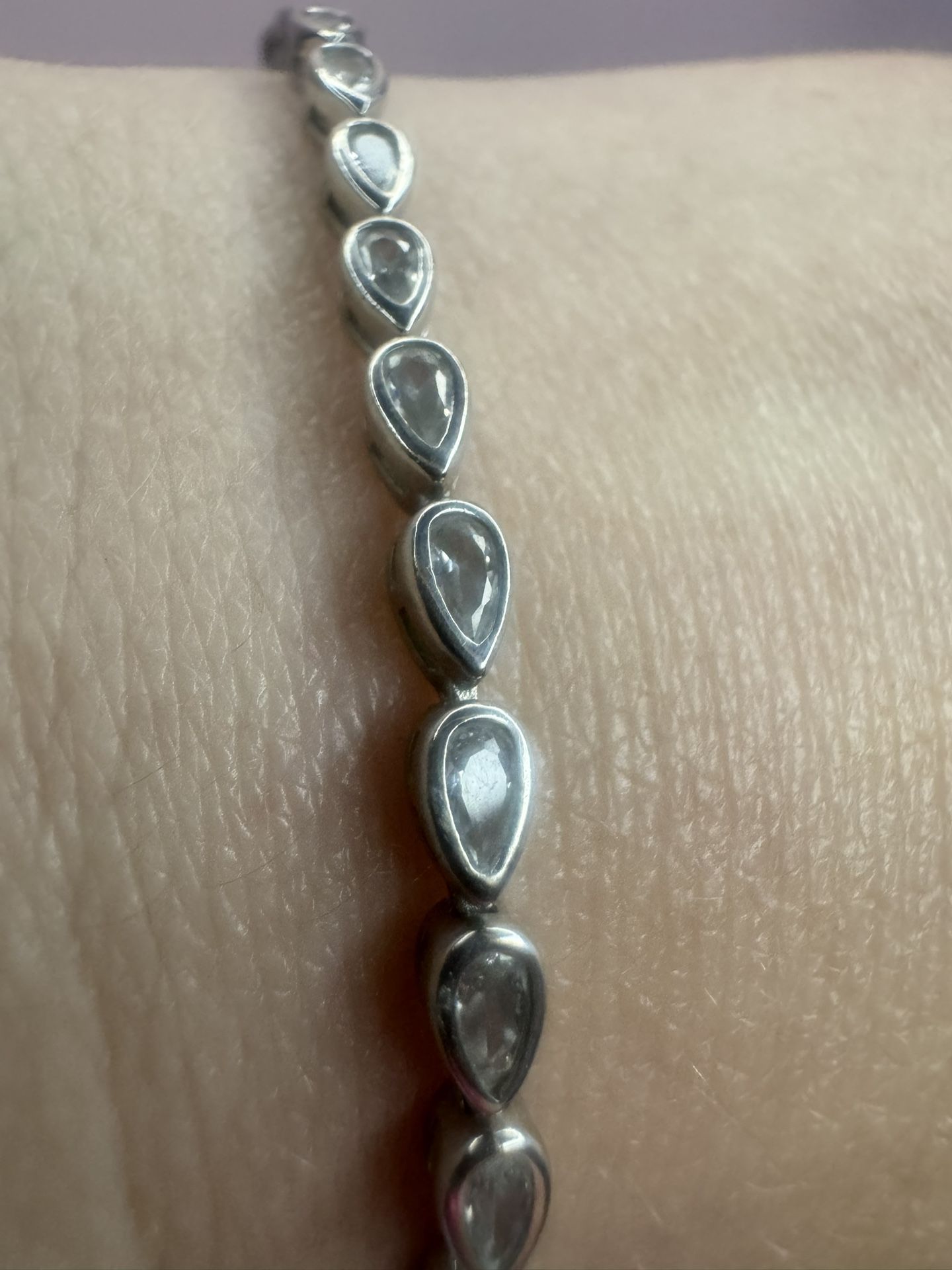 Sterling Silver 925 Bracelet , Cubic Zirconia size 7 inch