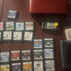 22-Nintendo DS game/System Bundle + 24 slots carrying cases