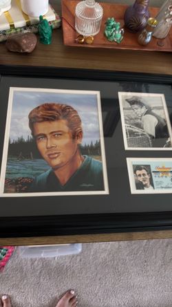 Vintage James Dean Framed Tribute Collage – Large Wall Art