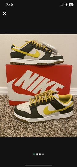 Authentic Nike Dunk LOW Retro Premium Cargo Khaki Vivid Sulfur Sz9.5M FV3629-371