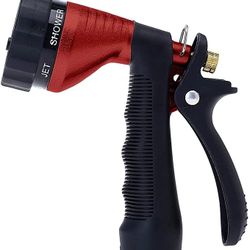 GREEN MOUNT Water Hose Nozzle Spray Nozzle, Metal Garden Hose Nozzle with Adjustable Spray Patterns, Perfect for Watering Plants, Washing Cars and Sho