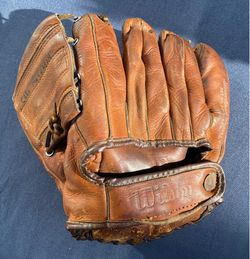 Vintage 1950s GEORGE KELL Wilson Ball Hawk A2346 Baseball Glove Leather USA LHT
