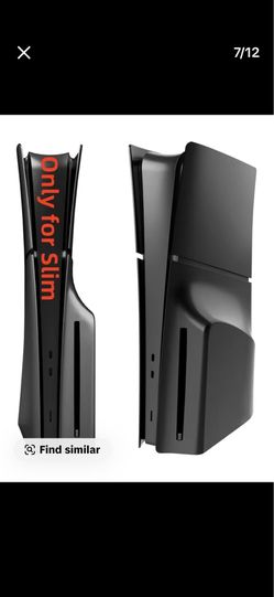 Slim Disc Edition Cover Plates for  PS5 Slim Console, Shell Panels Compatible with  5 Slim Accessories Protective Replacement Faceplate (Black)