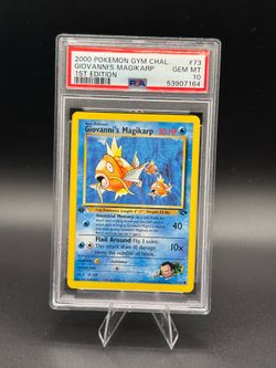 Giovanni's Magikarp 1st Edition Gym Challenge Regular Card 73/132 PSA 10