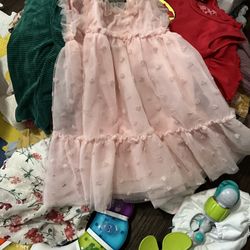Baby Girl Clothes. Dresses- Shoes— Head Bands.  Etc 