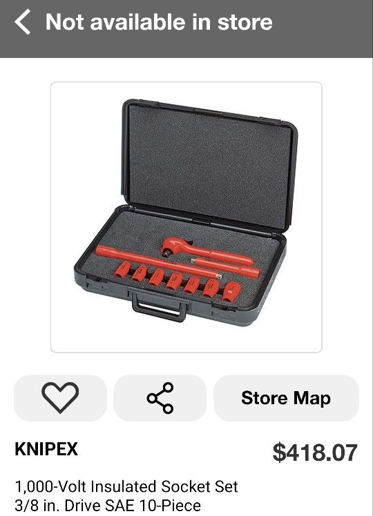 1,000-Volt Insulated Socket Set 3/8 in. Drive SAE 10-Piece