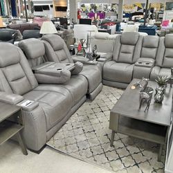 NEW🌲‼️$10 Down Payment Finance 🌲Backtrack Gray Power Reclining Sofa and Loveseat
