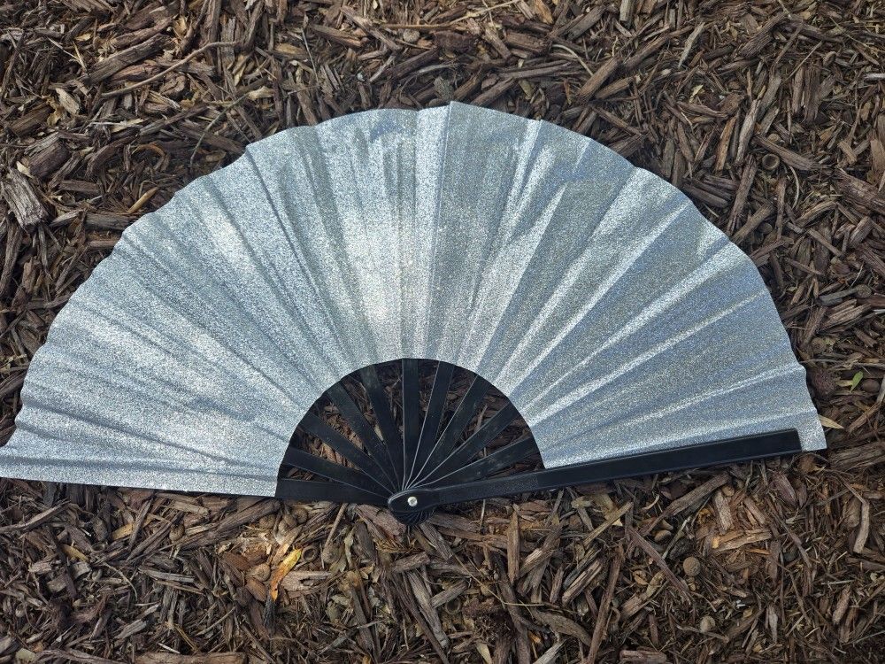 Glitter Large FAN Silver 
