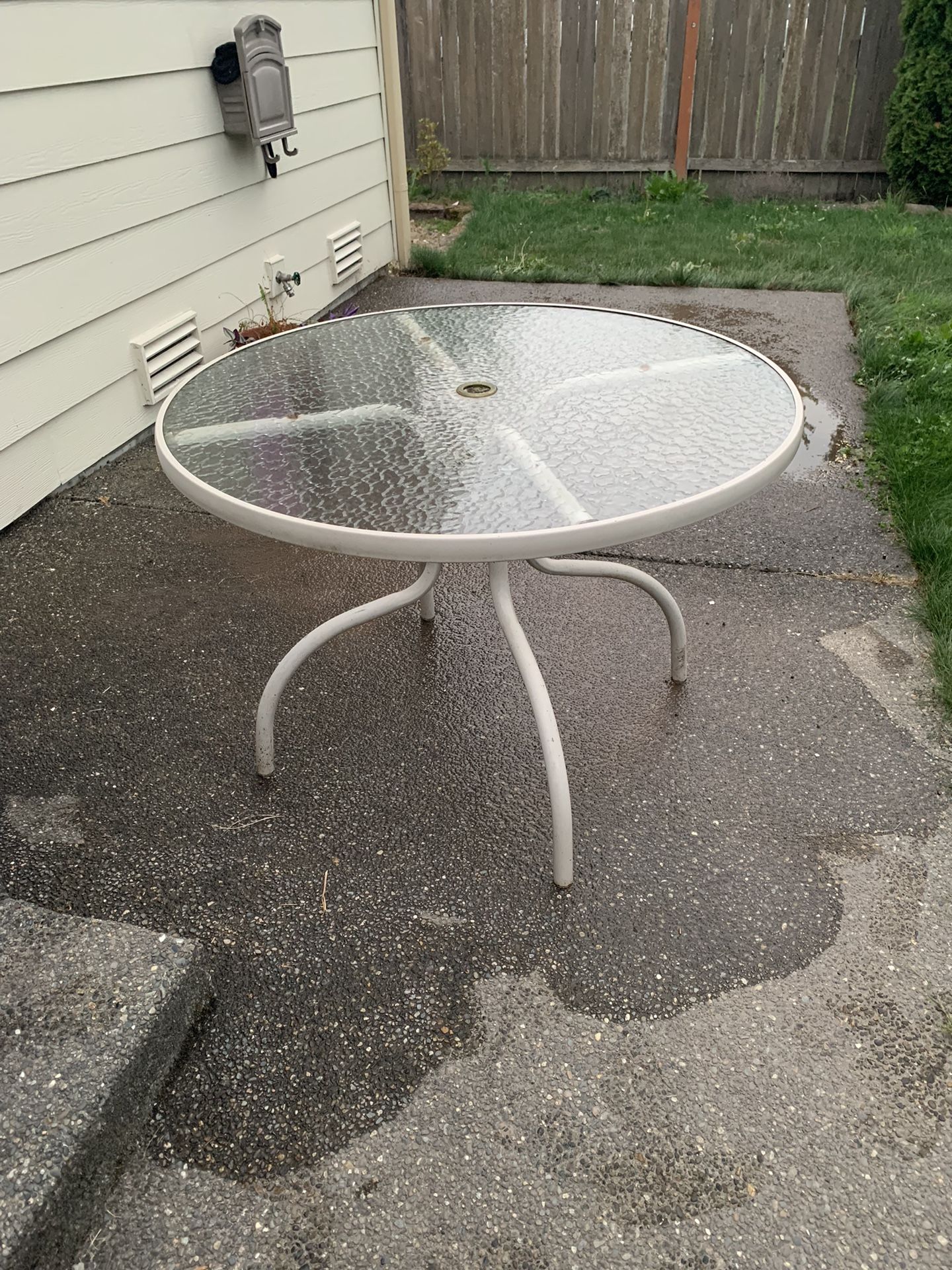 MOVING SALE: Whitish Silver (Patio) Table