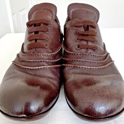 Bottega Veneta Brown Leather Oxford Dress Shoes Mens EU 43 US 10 Made Italy
