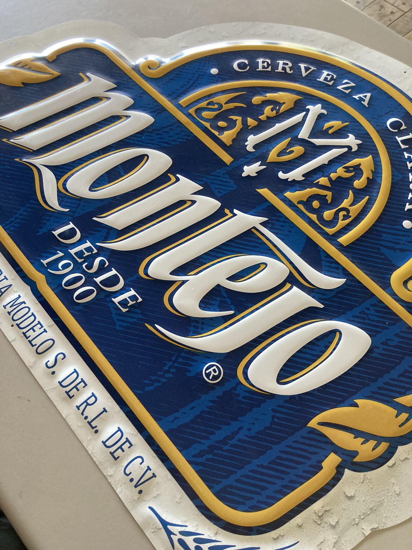 🔥 Large Montejo Cerveza Metal Beer Bar Tin Sign 