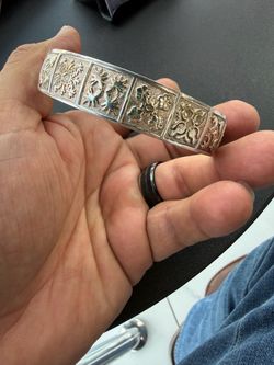 Hawaiian quilt pattern sterling bracelet