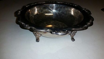 Antique sterling silver platter bowl