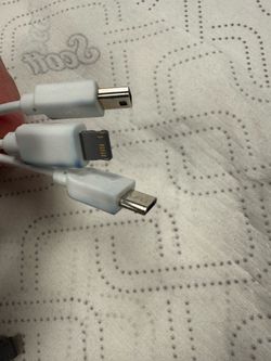 USB to Apple Lightning or Micro-USB or Mini-USB cable adapter