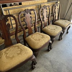 Wood Antique Dining Chairs Set Of 4 