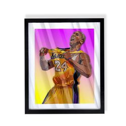Lakers Kobe Bryant custom art piece eon black frame