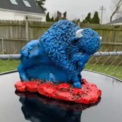 Red, White And Blue Buffalo Statue