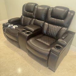 2 Reclining Leather Couches