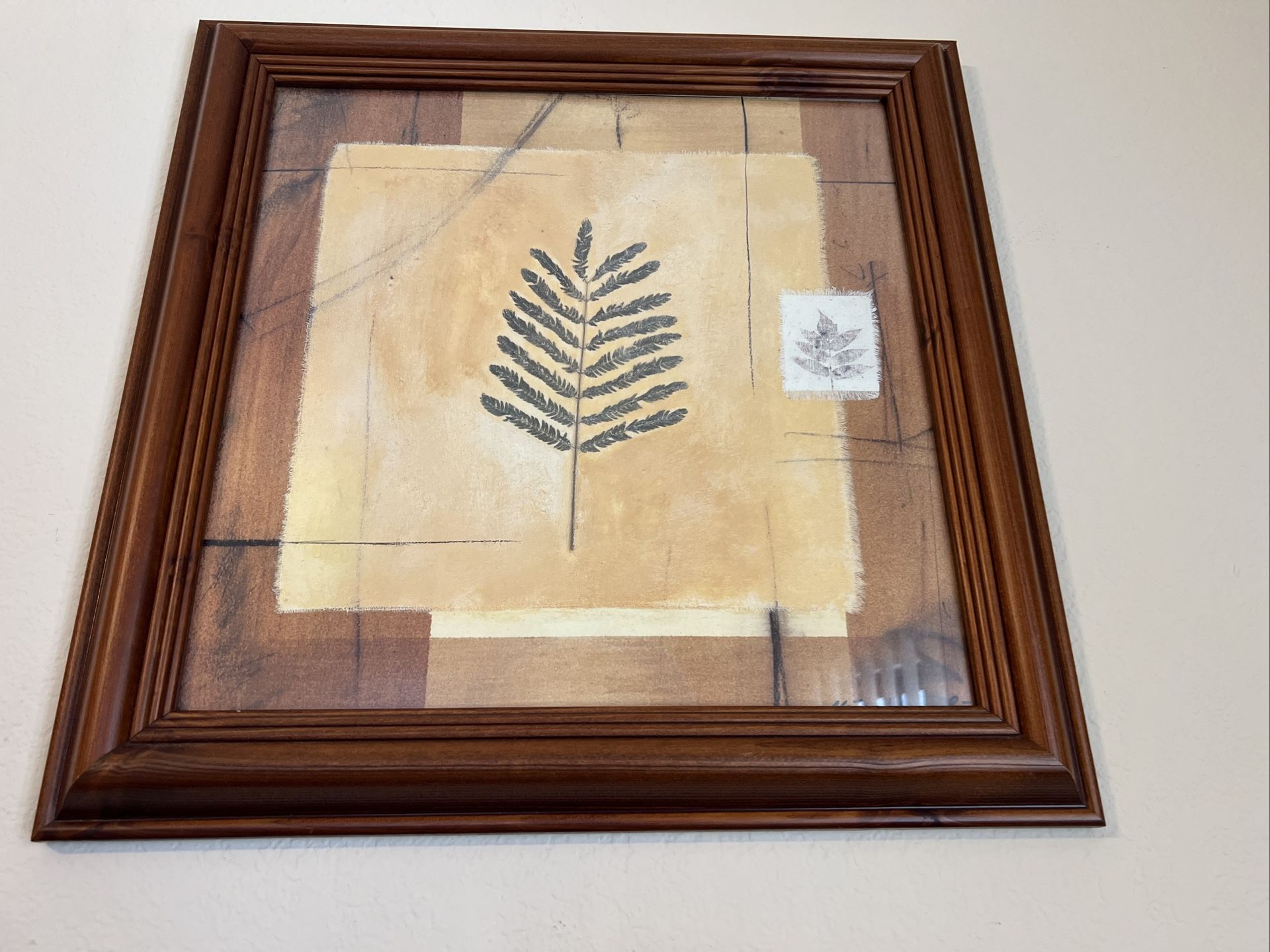 Abstract Foliage Art Print by Niro Vasali 15”x15” Wood Frame 1 In A Series Of 4