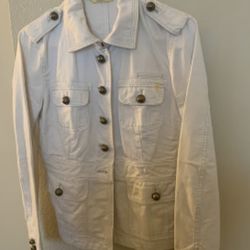 J. Crew White Jean Denim Jacket 