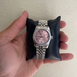 Pink face ladies watch